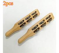 Juego de 2 sonajeros de metal portátiles con 6 campanas, un instrumento de sonido para la relajación en el hogar, adecuado para la educación musical y como regalo decorativo para escritorios
