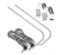 Juego de 2 sondas de carne diseñadas para hornos de pellets de madera Traeger Grills con sensor alemán PT1000 para resultados confiables de asar a la parrilla (1 unidad)