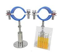 Juego de 2 soportes de pared de acero inoxidable, soporte de techo, soporte de tubo, soporte de tubo ajustable, abrazaderas para tubos de diámetro exterior de 48 mm a 51 mm