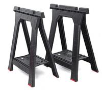 Juego de 2 soportes de plástico con estante, carga de hasta 350 kg, c