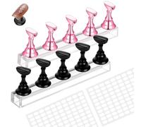 Juego de 2 soportes de uñas para exhibición de uñas, uñas acrílicas, soporte para puntas de uñas para ejercicios de puntas de uñas, soporte para uñas postizas, herramienta de manicura