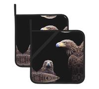 Juego de 2 soportes lavables para ollas de 8 x 8 pulgadas, con diseño de águila mirando hacia atrás, resistentes al calor, accesorios para alfombrillas de horno de cocina