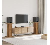 Juego de 2 soportes para altavoces de madera con superficie estable para un mejor sonido y diseño hueco para reducir las vibraciones