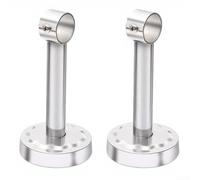 Juego de 2 soportes para barra de cortina para instalación en techo o pared, soporta hasta 5 kg por soporte con acero inoxidable pulido, durabilidad y agarre