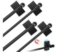 Juego de 2 soportes para barra de cortina sin taladrar, 44-85 cm, barra de cortina atracción magnética, soporte extensible para barra de cortina negro, barra de cortina de acero inoxidable, dormitorio