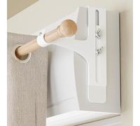 Juego de 2 soportes para barra de cortina sin taladrar, de metal y duraderos, aptos para todos los cajones de persiana, Ø20-28 mm, barra de cortina sin taladrar cajón de persiana, color blanco