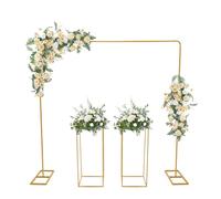 Juego de 2 soportes para globos, 2 x 2 m, arco de globos de metal, soporte de fondo, soporte para boda, arco de fondo con soporte para flores, para jardín, fiesta, boda