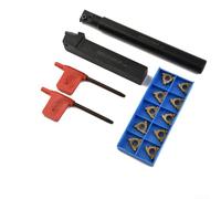 Juego de 2 soportes para herramientas de torneado CNC de 5/8 pulgadas y 1/2 pulgadas con 10 piezas de insertos de carburo para rosca interna de acero de aleación de semiacabado