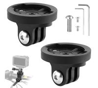Juego de 2 soportes para ordenador de bicicleta Gopro para Garmin - Adaptador universal para Garmin Edge/Varia y GoPro, distancia entre orificios de 22 mm, compatible con ordenador de bicicleta