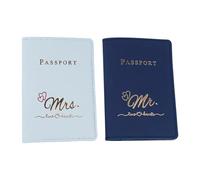 Juego de 2 soportes para pasaportes de pareja de luna de miel, regalo de boda, esencial, de piel sintética, suave, para mujeres y hombres, regalo de viaje de luna de miel, f, Love version, Mass Beauty