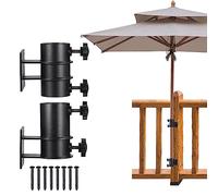 Juego de 2 soportes para sombrilla para terraza, base de sombrilla al aire libre para balcón, jardín, patio, se adapta a un diámetro máximo de 5.1 pulgadas, asegura tu parasol con facilidad