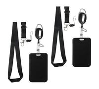 Juego de 2 soportes para tarjetas con carrete retráctil y clips de cordón separables para escuela, enfermera, oficina, adolescentes, protectores de tarjetas retráctiles, carretes resistentes, llavero