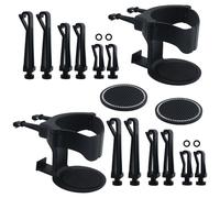Juego de 2 soportes para vasos de coche con 2 posavasos negros no perforados, ventilación universal ajustable para coche, soporte para botellas para cenicero de coche, taza de café y latas de bebidas