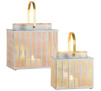 Juego De 2 Soportes Para Velas Boho Decorativos Faroles De Jardín