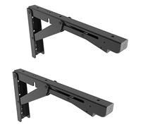 Juego de 2 soportes plegables de mesa EB-317 de acero inoxidable, soporta hasta 200 kg de carga, de ROCA/Sugatsune (acero inoxidable revestido en negro).