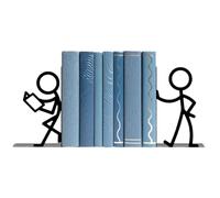 Juego de 2 sujetalibros de metal | Portalilibros decorativos abstractos para estanterías | Divertido soporte para librería para casa, dormitorio, salón, estudio, oficina, biblioteca, dormitorio o