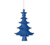 Juego de 2 suspensiones de árbol con Lentejuelas - Azul Rey - 13,5 cm