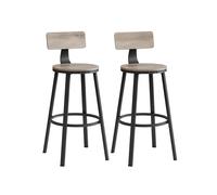 Juego de 2 Taburetes Altos Greige y Negro