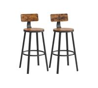 Juego de 2 Taburetes Altos Industrial Marrón Rústico