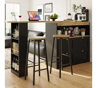 Juego de 2 taburetes con aspecto de madera, 70 cm, soporta hasta 150 kg por taburete