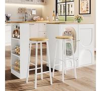 Juego de 2 taburetes con aspecto de madera, 70 cm, soporta hasta 150 kg por taburete