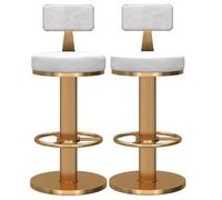 Juego de 2 taburetes de bar ajustables con respaldo bajo, base de metal, reposapiés para isla de cocina, diseño duradero y elegante para comedor en casa y entretenimiento