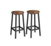 Juego de 2 Taburetes de Bar con Reposapiés