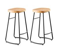 Juego de 2 taburetes de bar de cables familiares modernos taburetes de bares de barra, sillas de barra de la isla de cocina, altura del asiento 65 cm/75 cm (Top negro: 75 cm) (negro alto: 65 cm) Made