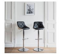 Juego de 2 taburetes de bar en blanco y negro jasper