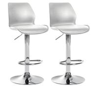 Juego de 2 taburetes de bar gilbert plástico blanco 42x39x82 cm