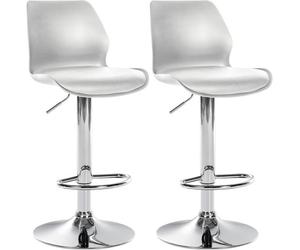 Juego de 2 taburetes de bar gilbert plástico blanco 42x39x82 cm