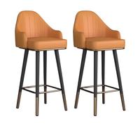 Juego de 2 taburetes de bar giratorios modernos con respaldo y asiento de piel sintética para el hogar, isla de cocina o comedor, elegantes sillas de bar para mayor comodidad y estilo en tu vida