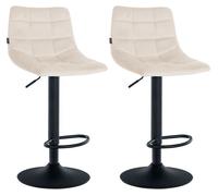 Juego de 2 taburetes de bar jerry en terciopelo crema 46.5x43x87 cm