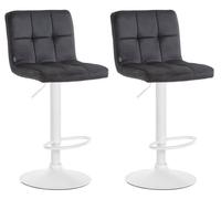 Juego de 2 taburetes de bar peru terciopelo negro 47x46x94 cm