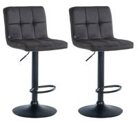 Juego de 2 taburetes de bar peru terciopelo negro 47x46x94 cm