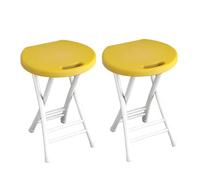 Juego de 2 taburetes de bar plegables portátiles, sillas de cocina y jardín, taburetes compactos para cafetería, patio, 11 pulgadas de profundidad x 9 pulgadas de ancho x 19 pulgadas de alto (amarillo