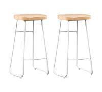 Juego de 2 taburetes de bares de bar de madera modernos taburetes de bares familiares, sillas de barra de la isla de cocina, altura del asiento 65 cm/75 cm (Top negro: 75 cm) (blanco blanco: 65 cm)