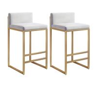 Juego de 2 taburetes de barra de desayuno, sillas de bar de cocina ergonómicas con patas de hierro forjado, taburetes de 75 cm de altura para isla de cocina, mostrador y bar, diseño moderno (color#3)