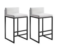 Juego de 2 taburetes de barra de desayuno, sillas de bar de cocina ergonómicas con patas de hierro forjado, taburetes de 75 cm de altura para isla de cocina, mostrador y bar, diseño moderno (color#3)