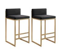 Juego de 2 taburetes de barra de desayuno, sillas de bar de cocina ergonómicas con patas de hierro forjado, taburetes de 75 cm de altura para isla de cocina, mostrador y bar, diseño moderno (color#3)