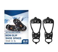 Juego de 2 tacos de hielo - de tracción portátiles con 8 clips antideslizantes para zapatos y botas | para senderismo, escalada, , montañismo, actividades al aire libre de invierno