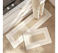 Juego de 2 tapetes de cocina antifatiga, modernos, acolchados, antideslizantes, lavables, impermeables, absorbentes, para fregadero de cocina, oficina, lavandería, entrada (#1,45 x 75 cm + 45 x 150 cm