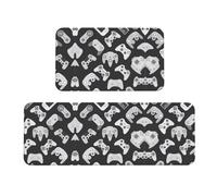 Juego de 2 tapetes de cocina con controlador de juegos, alfombras de lavandería para escritorio de pie, perfectas para decoración del hogar, baño, felpudo