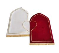 Juego de 2 tapetes de franela gruesa con patrón de medio corazón, para oración, para parejas, religiosos, islámicos, decoración del hogar, alfombra de adoración