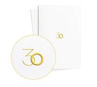 Juego de 2 tarjetas de cumpleaños de 30 nobles con relieve de papel de oro, tarjeta de felicitación o idea de regalo para aniversario o aniversario, E08