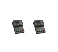 Juego de 2 tarjetas de sonido de plástico portátiles mini USB Power Audio Mixer para estudio de interiores, grabación de voz, transmisión en vivo, portátil, consola de computadora