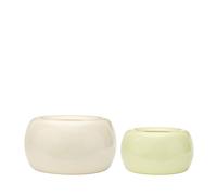 Juego de 2 Tarros Maru Beige/verde Claro