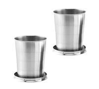 Juego de 2 tazas de viaje genérico - Juego de 2 plegables con llavero para exteriores, acampadas, hiking fishing, mochilero, viaje de playa, pícnic, deportes de silicona portátil