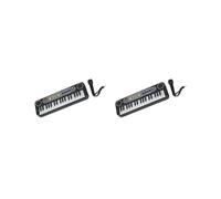 Juego de 2 teclas, teclado electrónico de música de 37 teclas, órgano de piano digital eléctrico con micrófono 3737, negro, estilo 3737