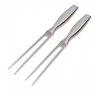 Juego de 2 tenedores de carne de acero inoxidable, 27 cm, tenedor para barbacoa con mango ergonómico, ideal para trinchar, asar y servir para cocina, barbacoa, camping